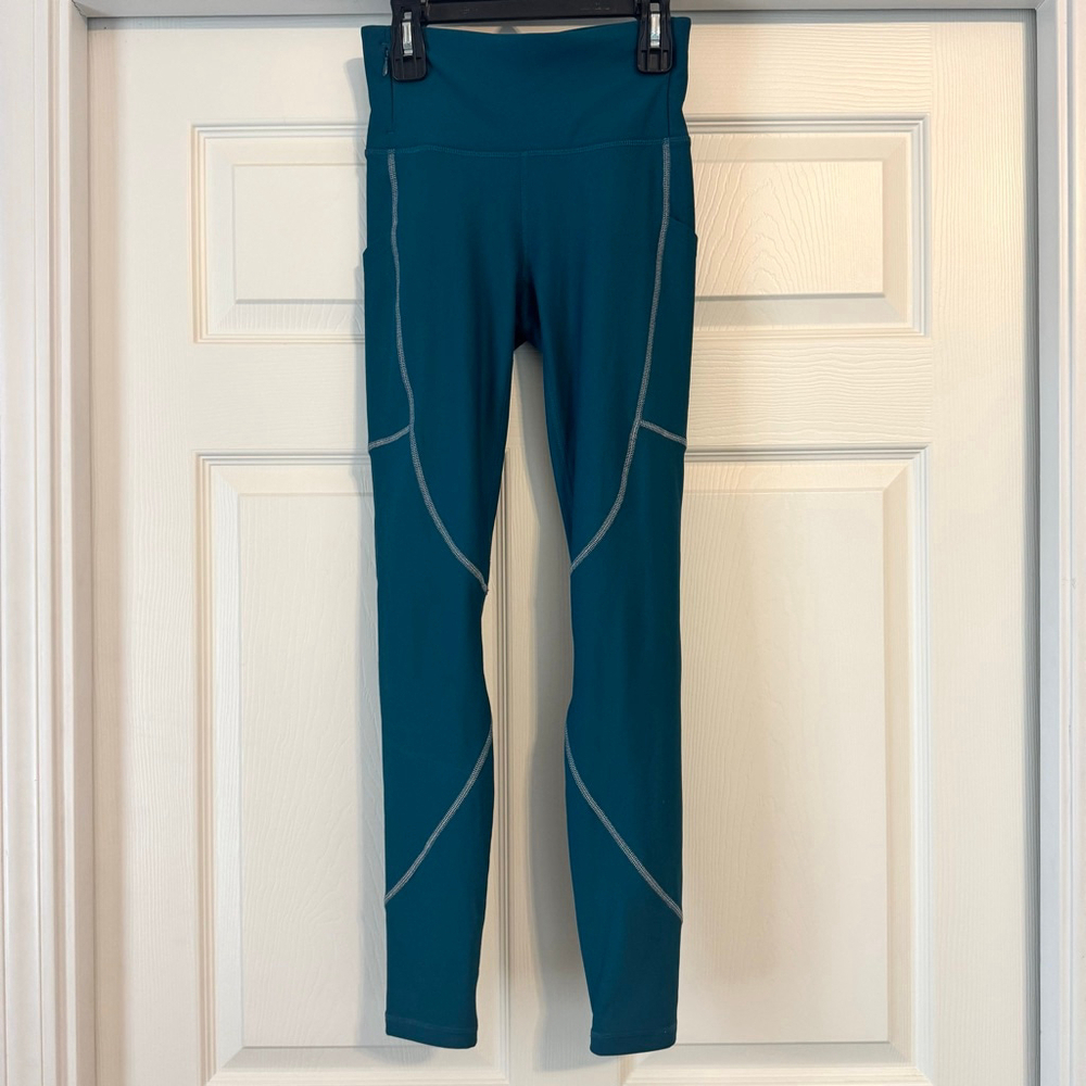 Fabletics Anywhere Motion 365+ XXS Teal Leggings - Picture 2 of 9